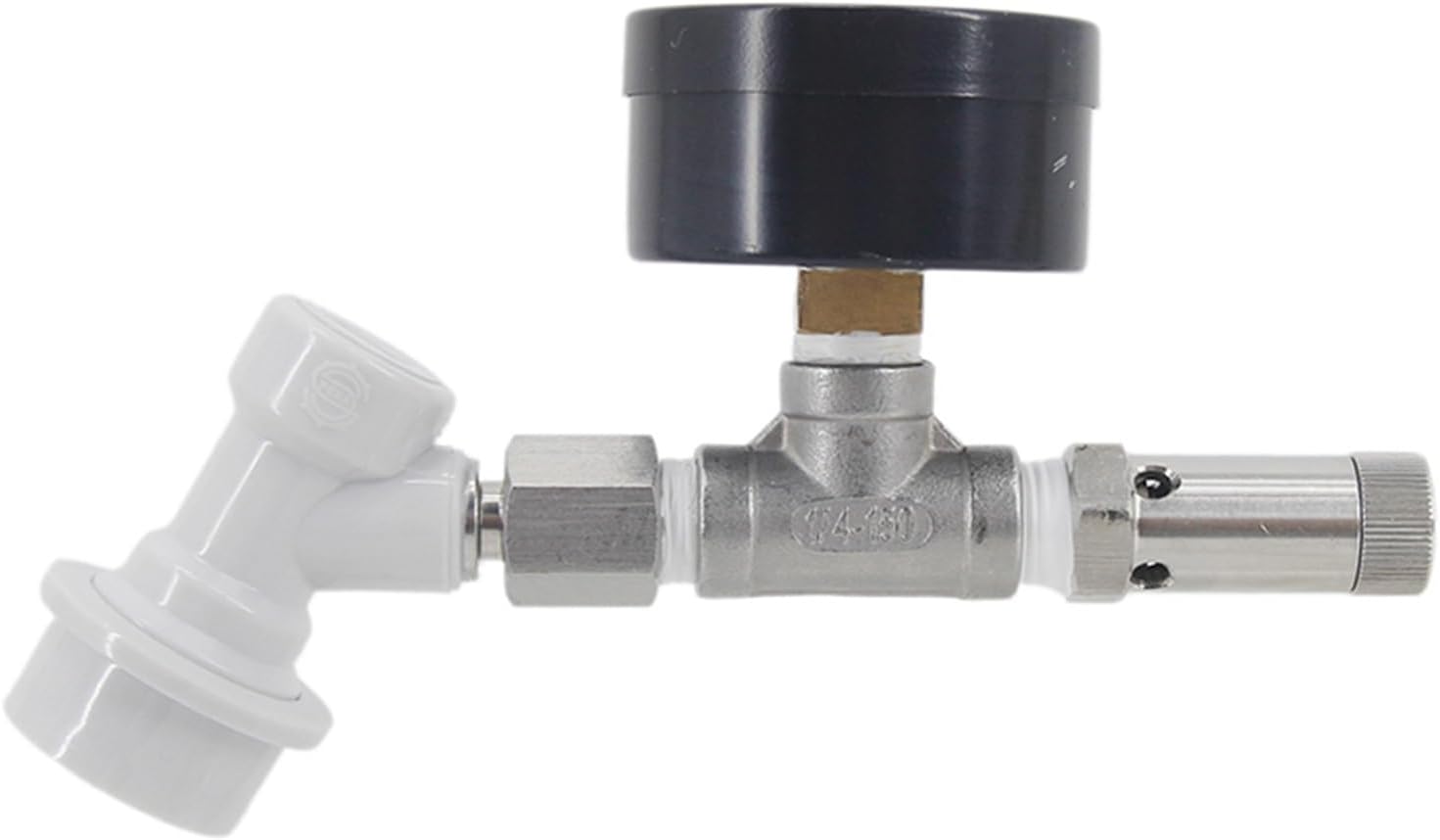 Ball Lock Quick Disconnect with Pressure Gauge and Adjustable PRV Spunding Valve 0-30 psi Kegging Pressure Transfer