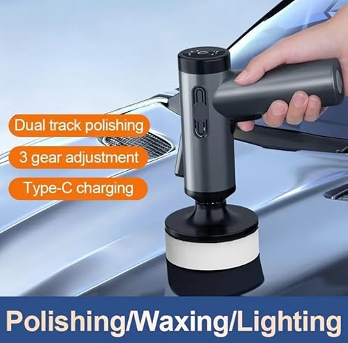Mf Artshop Lucidatrice Auto Portatile A Batteria Con Tamponi Intercambiabili, Mini Polisher Ricaricabile Usb Per Lucidatura, Rimozione Graffi E Applicazione Cera – Kit Professionale Auto - 4