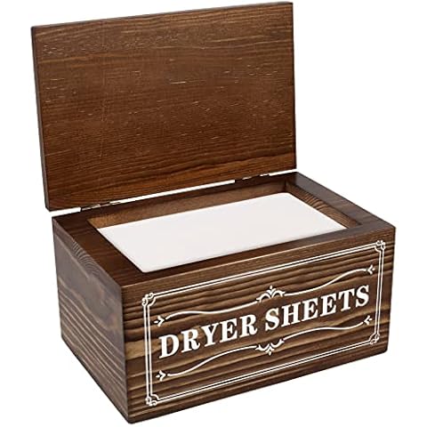 Dryer Sheet Holder with Lid Wood Dryer Sheet Holder Farmhouse Rustic Dryer Sheet Dispenser, Farmhouse Laundry Room Decor Dryer Sheet Container Storage Box for Laundry Room Cover