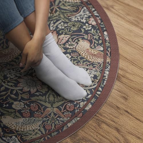 Tapis vinyle ø110 cm de sol cuisine rond salon PVC résistant