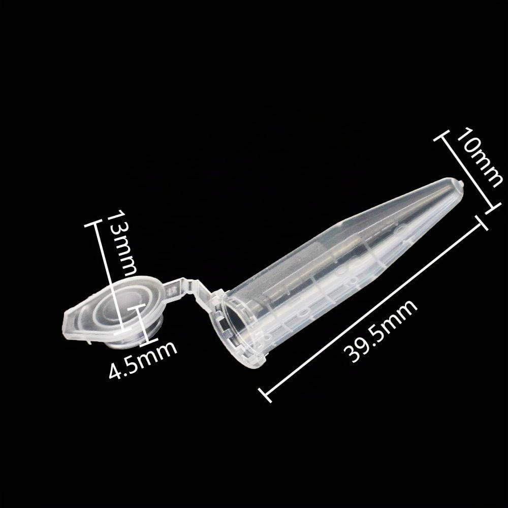100 Pièces 1.5ml Tube à Centrifuger en Plastique Conique Tubes de Laboratoire Conteneurs D'échantillons avec Snap Cap pour l'analyse d'échantillons en Laboratoire