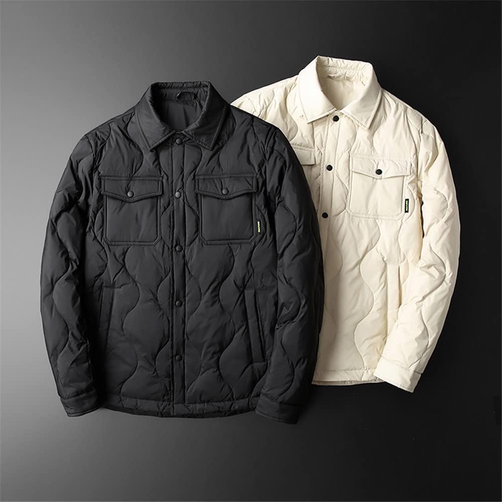 Youllyuu White Duck Down Men's Jackets Autumn Winter Solid Thicken Single Breasted Coats Down Jackets