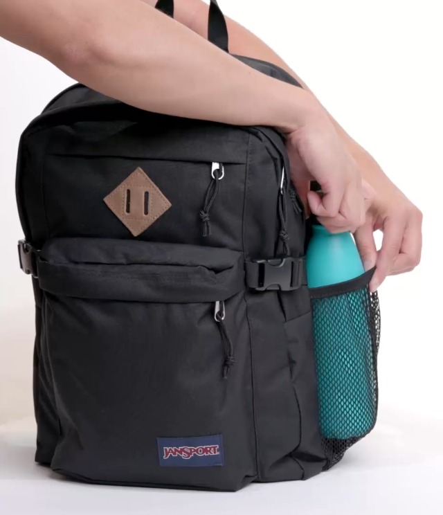 JanSport Main Campus Backpack - Travel or Work backpack w 15-Inch Laptop Sleeve and Dual Water Bottle Pockets, Blue Dusk