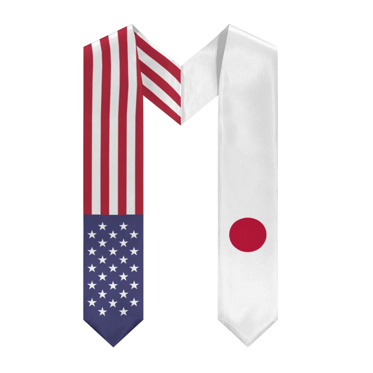 DABOYOZHZH Japan Mix United States Flag Graduation Stole Sash For Study Aboard International Students