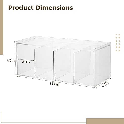 Miniatura 5 de Varku Soporte acrílico para cápsulas de café, organizador de cápsulas de café de 4 compartimentos con tapa, estuche de almacenamiento transparente