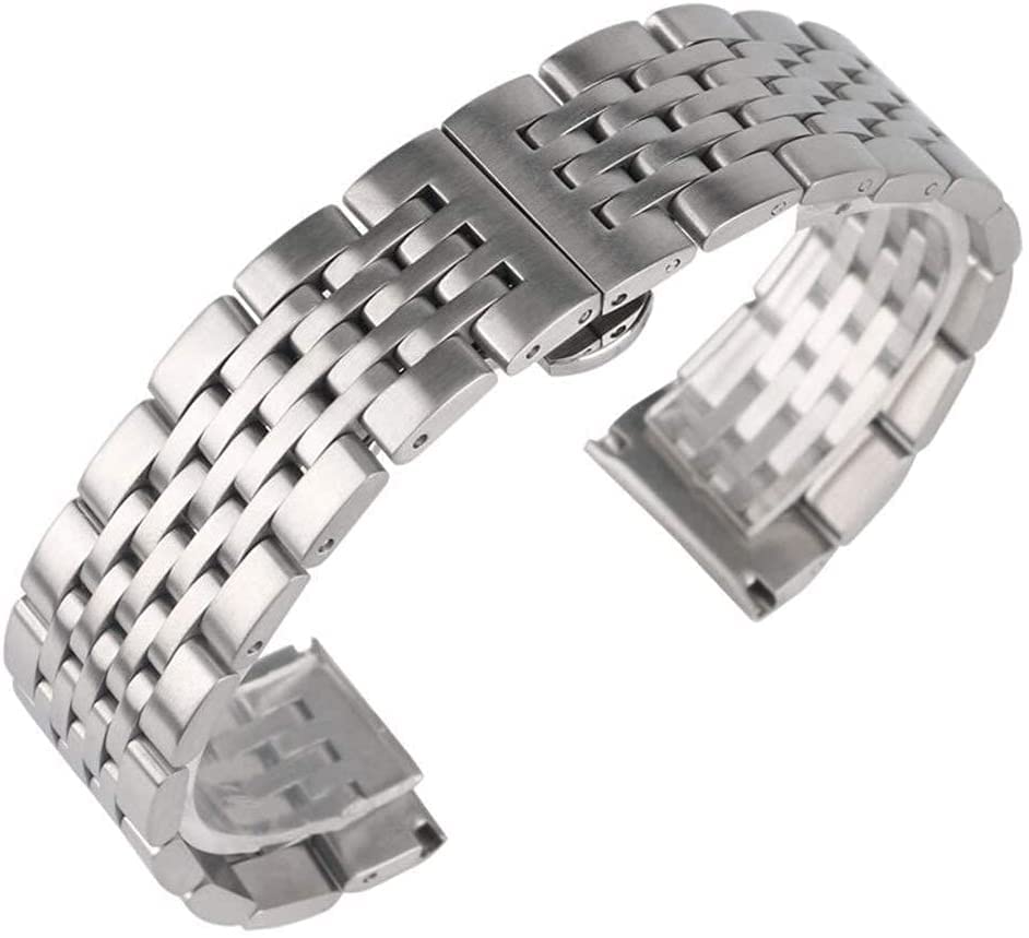 Bracelet de montre en acier inoxydable argent 20mm 22mm 24mm pour hommes et femmes