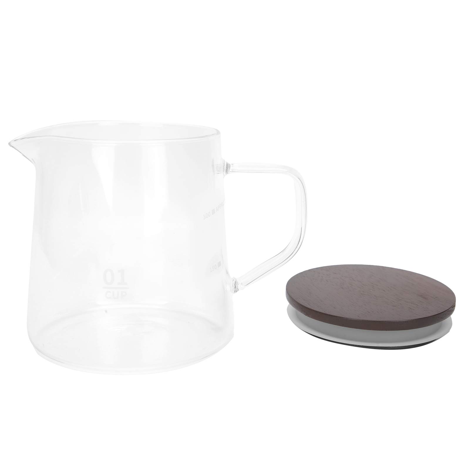 Alvinlite Coffee Server with Heat insulating Handle Cover Glass Coffee Server Pot for Home Office 300ml 10oz Type Coffee