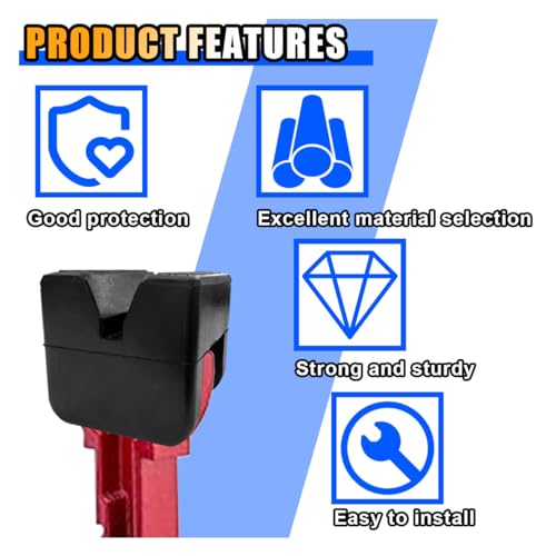Image of Jack Pad Adapter, Rubber Floor Jack Stand Pads, Universal Heavy Duty Slotted Frame Rail Pinch Weld Protector (2Pcs)