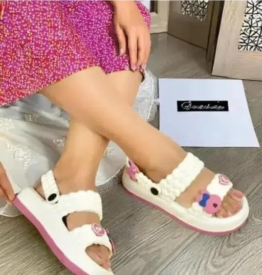 Image of Women's Lightweight Slip-On Clogs with Arch Support Flip Flop Offwhite