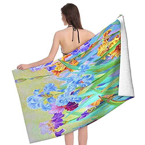 Serviette de bain douce en microfibre motif fleur de pavot