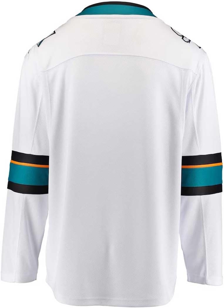 Youth San Jose Sharks Away Breakaway Jersey Size L/XL Ages 12-18 Years NHL Licensed Hockey Jersey, White - Image 2