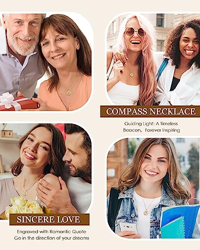 Louisa Secret S925 Sterling Silver Birthstone Necklace Gifts For Wife, 18K Gold Plated Compass Jewelry Gifts For Women Wedding Anniversary Birthday Gifts For Her Girlfriend, Girls Necklaces For Daughter Valentines Day Christmas Day #TOP4