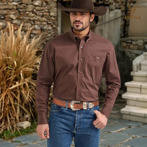 Western Leather Belts for Women Men Vintage Brown Cowboy Cowgirl Belt with Embosses Gold Pin Buckle for Jeans Dress4