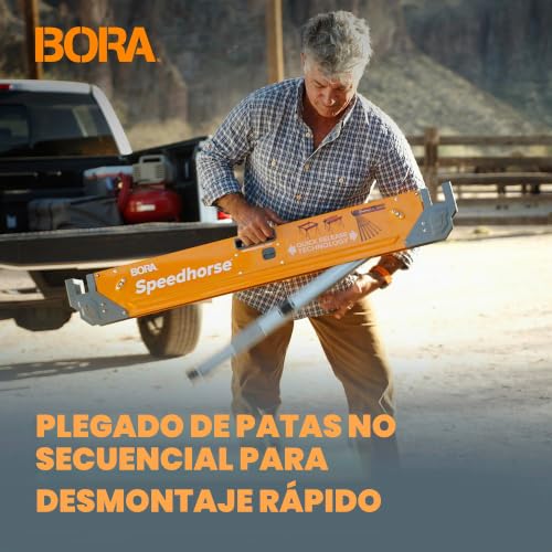 Miniatura 6 de Bora Portamate Speedhorse Pm-4500t - Juego De 2 Piezas De Montaje Instantáneo 30 Veces Más Rápido, Plegado De Patas No Secuenciales, Capacidad De 1633 Kg Por Par, Parte Superior De Metal Para 2 X 4,