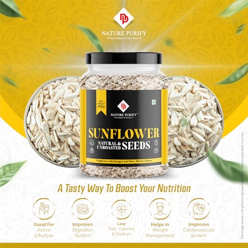 Image of Nature Purify Sunflower Seeds 1kg - Premium Snack Seeds for Cooking, Baking, and Snacking | Natural, Crunchy & Versatile |