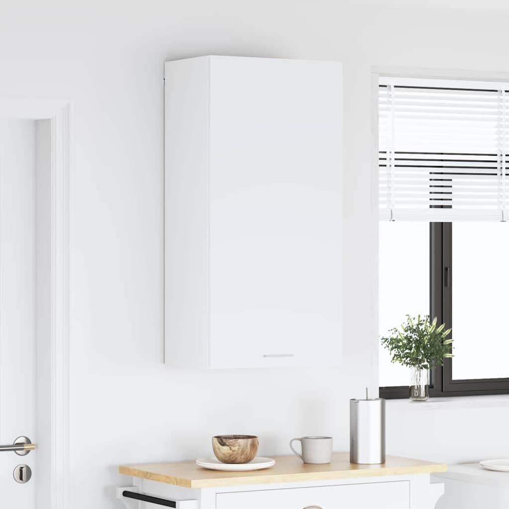 Armadietto pensile bianco in legno 50x31x100 cm con molto spazio, mobile da cucina moderno, robusto e durevole, ideale per cucina, interni, pratica soluzione di archiviazione