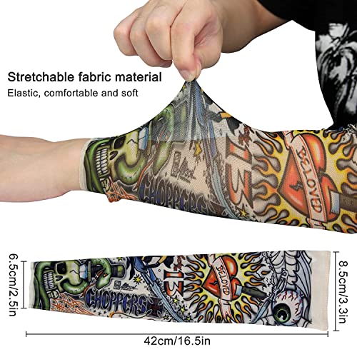 12 peças de mangas de braço esportivas para suportes e talas, mangas de tatuagem sem costura para aq