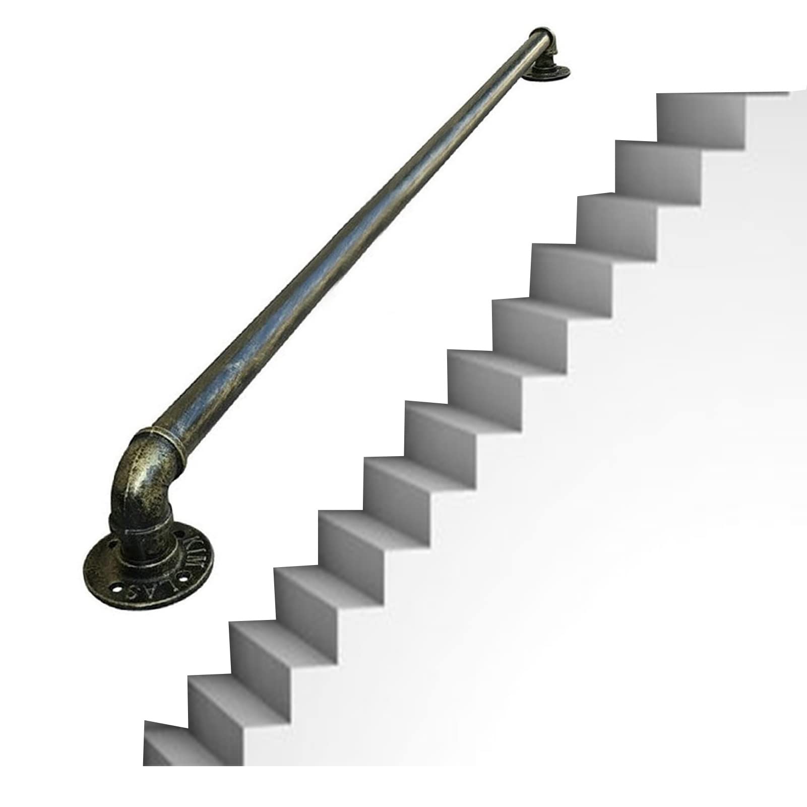 Main courante en fer forgé bronze pour escalier et couloir de 1m à 2m50