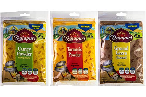 Rajapuri Mixed Spices | Mild Curry Bundle | 3x3Oz | Curry Powder With Turmeric And Ground Roasted Cumin - Geera | West Indian Curry Bundle