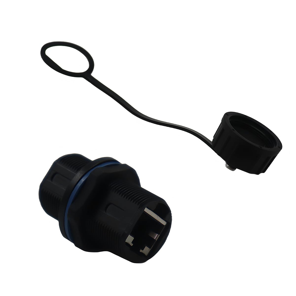 Lot de 5 Prises blindées RJ45 Cat5/5e/6 8P8C Ethernet LAN, couplage extérieur RJ45 avec Capuchon étanche/Anti-poussière