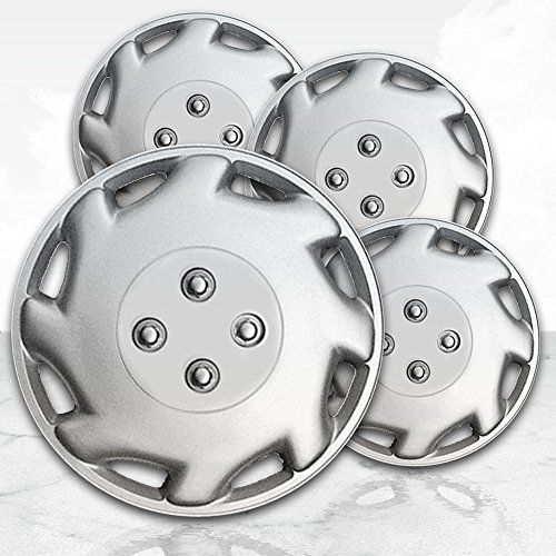 12" Silver 'Laser' Style Hubcaps/Wheel Covers (Set Of 4) #TOP1