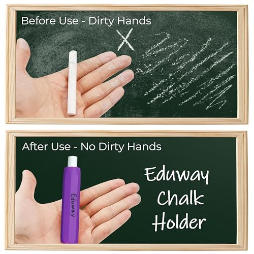 Image of Eduway Multi Color Chalk Holder (Pack Of 16) For Black Board /Chalkboard | Perfect for Kids & Teacher| Non-Toxic & Oil Pastel Holder | Dustless Chalk Holder Pen for School & Classroom |(Assorted Color)