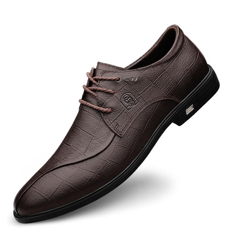 Men's Dress Shoes Men Fashion Classic Carved Lace Up Leather Low Heels Formal Shoes Business Office Wedding Formal Modern Oxfords for Men
