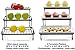 Unique 3 Tier Mesh Serving Stand with Server Platters - Three White Porcelain Food Dessert Display Tray