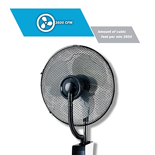 Xbrand Black/White Intelligent Cool Mist Standing Oscillating Fan, 16 Inches Tall #TOP7