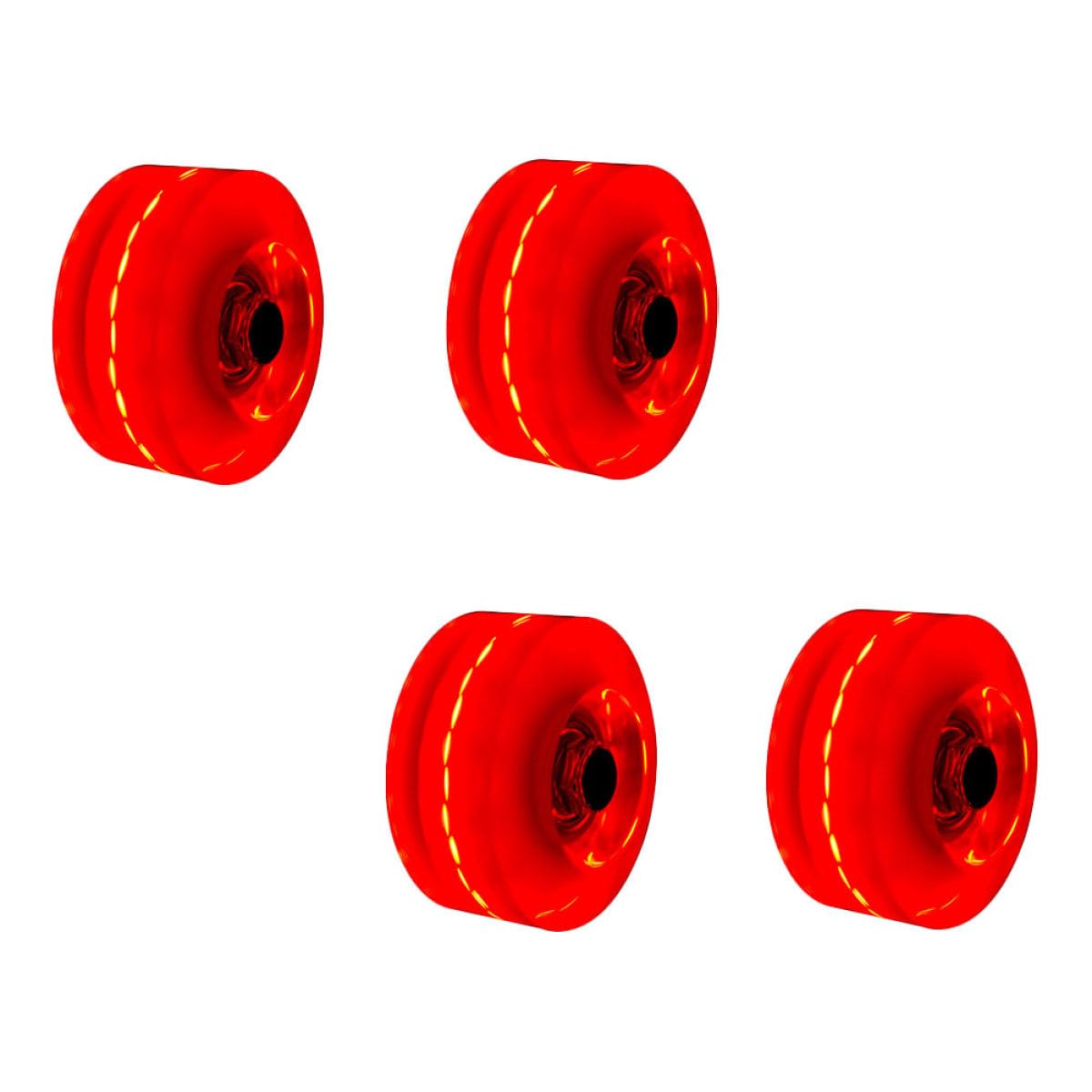 Patins à roulettes : roues en PU de double rangée clignotantes rouges durables - 8