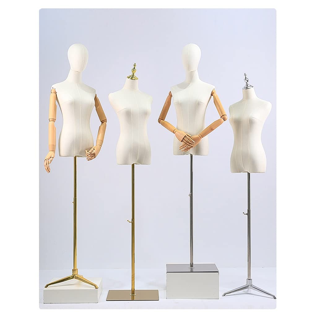 Verstellbarer weiblicher Mannequin-Torso mit Armen und abnehmbarem Kopf – Größe S, perfekt zum Nähen, für die Präsentation von Kleidern und Schmuck, ideale Schneiderpuppe für Modebegeisterte