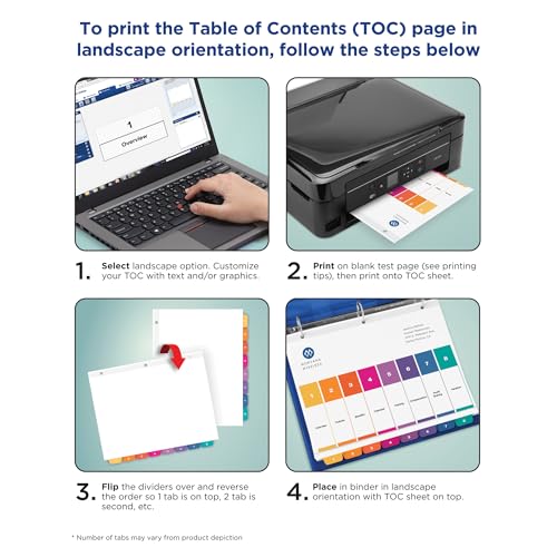 Avery 11830 Jan-Dec 12 Tab Dividers For 3 Ring Binders, Customizable Table Of Contents, Multicolor Tabs, 6 Sets thumb #7