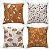 MIULEE Fundas de Cojines Decorativo Suave Moderno Otoño Floral Sofá Cojín Funda de Almohada para Silla Cama Sala de Estar Dormitorio Cafetería 4 Piezas 45x45 cm Naranja