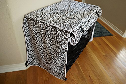 528zone Designer Brown Damask Dog Pet Wire Kennel Crate Cage House Cover (Small, Medium, Large, XL, XXL) (Small 24x18x21… - Image 3