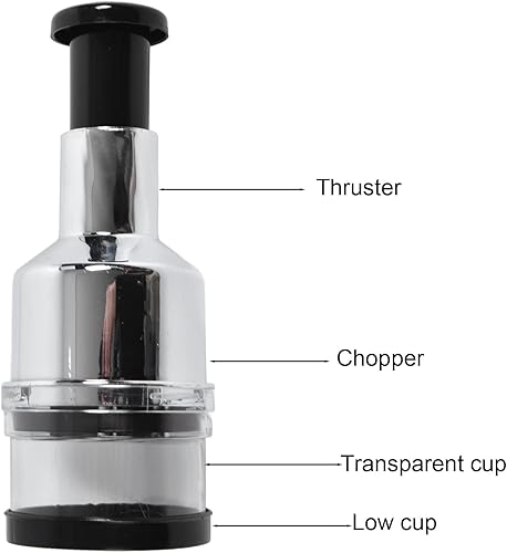 Miniatura 7 de Picador de chef mimado, picador de alimentos de mano, de acero inoxidable, manual de acero inoxidable, picador de verduras a mano, picador de