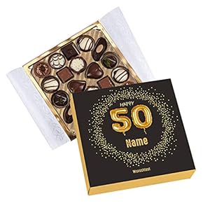 Herz & Heim® Lindt Pralinen zum 50. Geburtstag mit Namen und Glückwunschtext