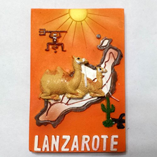 Magnete Frigorifero 3D Lanzarote – Souvenir Da Viaggio – Artigianale In Poliresina – 7x5 Cm