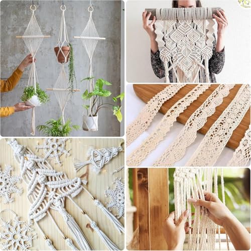 Tablero de macramé con soporte ajustable Cenei y 53 piezas para trenzar cómodamente 7