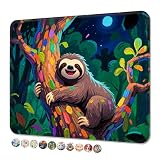 Niniubye Mouse Pad, Square Cute Mouse Pad 10 x 8 Inch, Waterproof Premium-Textured & Stitched Edge Computer Mat with Non-Slip Rubber Base for Office Home Gaming Laptop, Cute Sloth