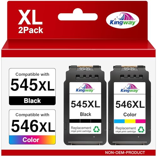 545XL 546XL Ink Cartridges Twin Pack Replacement for Canon PG-545XL CL-546XL 545 546 Ink Cartridges Compatible with Pixma TS3355 TS3350 TS3150 TS3300 MG2550S TR4550 TR4500 TR4551 TR4650
