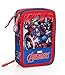 The Avengers 66324 - Estuche triple relleno, 44 accesorios escolares, 20 centímetros