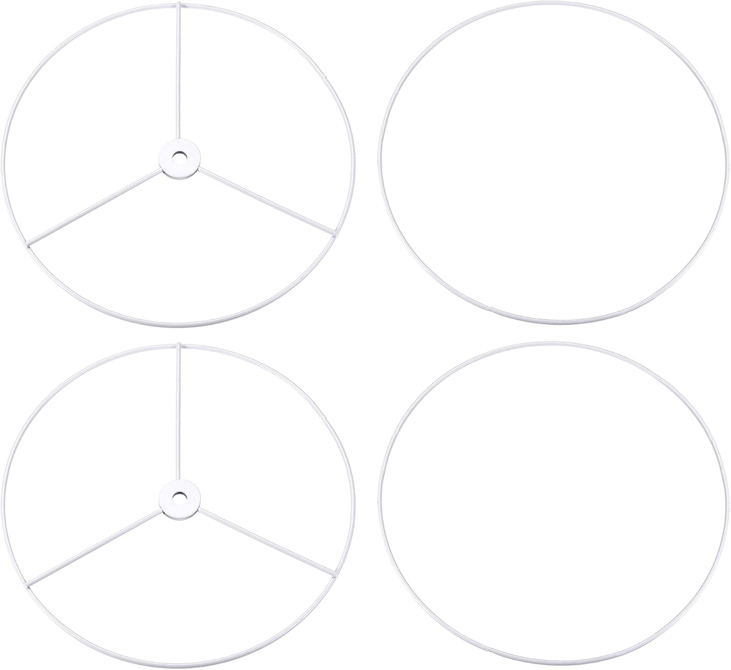 uxcell Lamp Shade Ring, 300mm Dia. Lampshade Holder Frame for Connecting Lamps Harp, Baked Coating Iron 2 Set