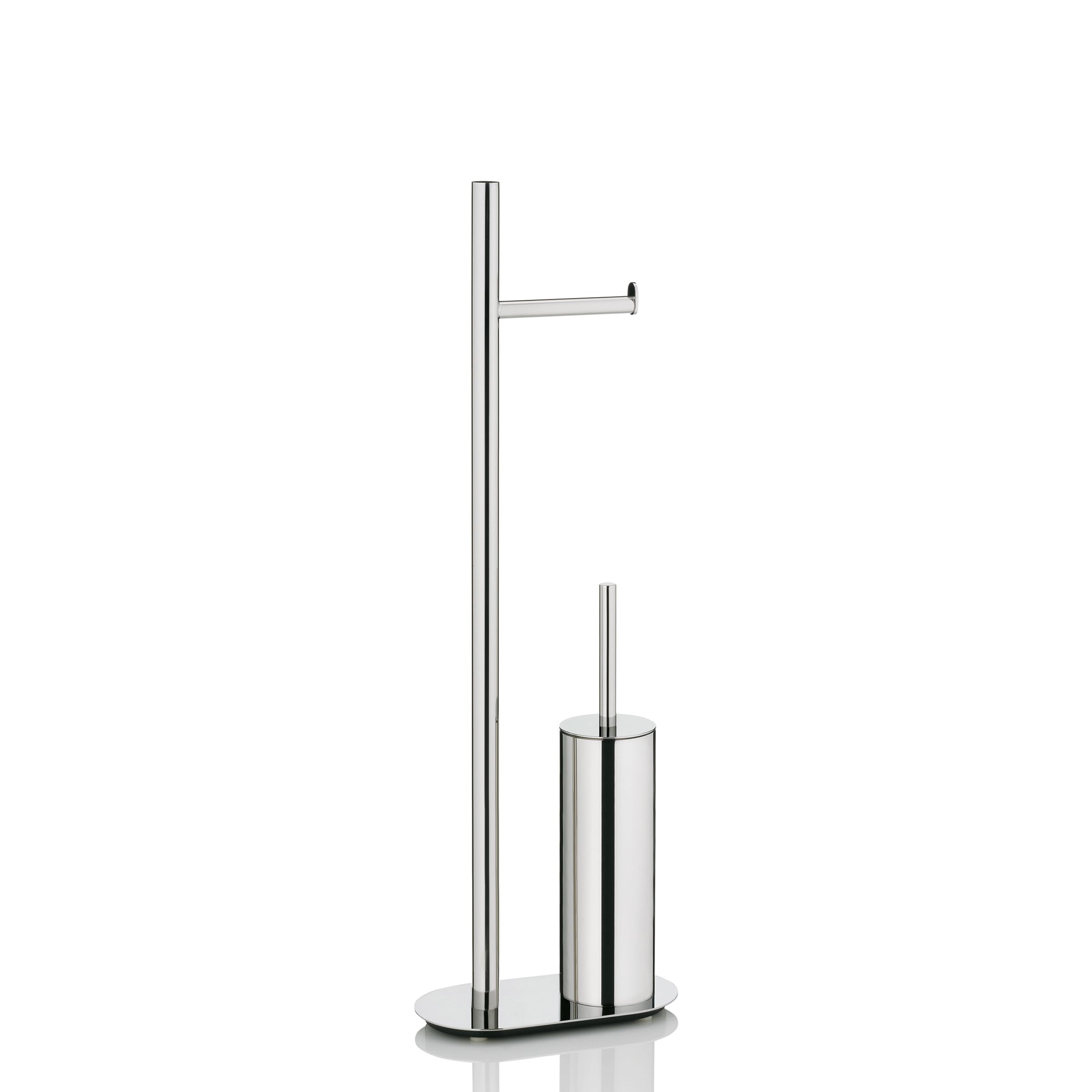 kela Set WCcon portarotolo e porta scopino 76,5 cm, scopino con porta scopino chiuso LUCIDO, acciaio inossidabile lucido