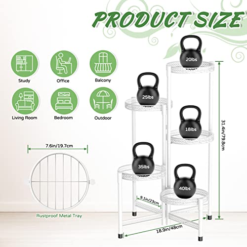Idavosic.ly 5 Tier Metal Plant Stand For Indoor Outdoor, Foldable Corner Tall Plant Shelf Display Stand For Multiple Plants, Wrought Iron Flower Pot Holder For Living Room Balcony Garden Patio #TOP1