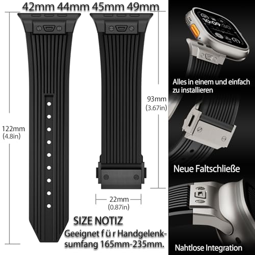 SEURE Soft Silicone Sports Strap for Apple Watch Ultra 2/Ultra 49mm, Series 9/8/7 45mm, SE2/6/SE/5/4 44mm, 3/2/1 42mm - Image 4