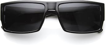 Locs Hardcore Shades Brand Classic Rectangular Sunglasses (Shiny-Black)
