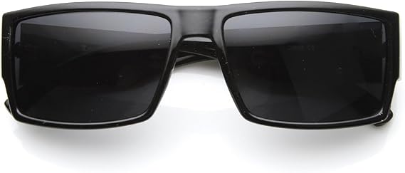 Locs Hardcore Shades Brand Classic Rectangular Sunglasses (Shiny-Black)