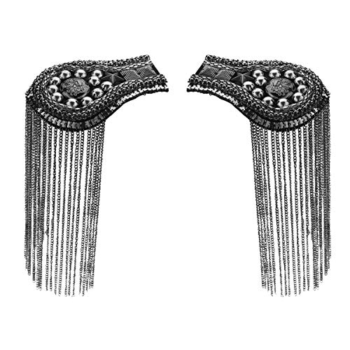 Alvivi 1Par Charreteras Hombro con Flecos para Vestido Chaqueta Tejana Galón Punk...
