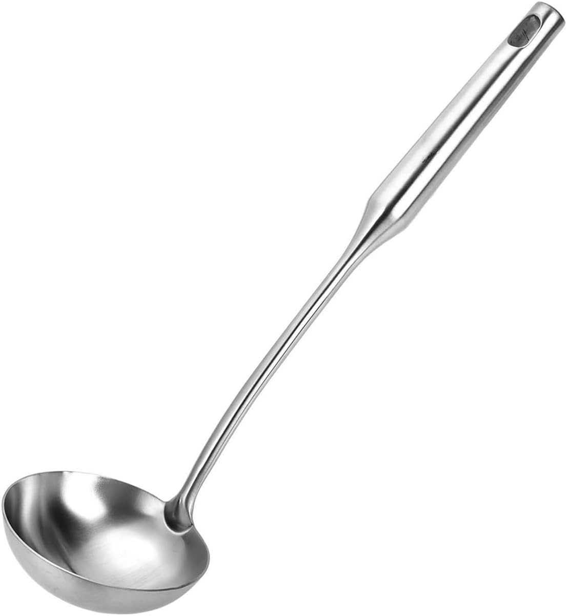 Soup Ladle -13.8" Large Durable Stainless Steel Ladel for Serving or Cooking, Stirring, Wok & Soup, Professional Heavy Duty kitchen Utensils 1 Pack