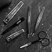 Aconl Pedicure Kit for Men by Aluxie - Convenient, Time Saving, Nail Clippers Set, Luxury Grooming Gift Set, Travel-Size Leather Case - Stainless Steel